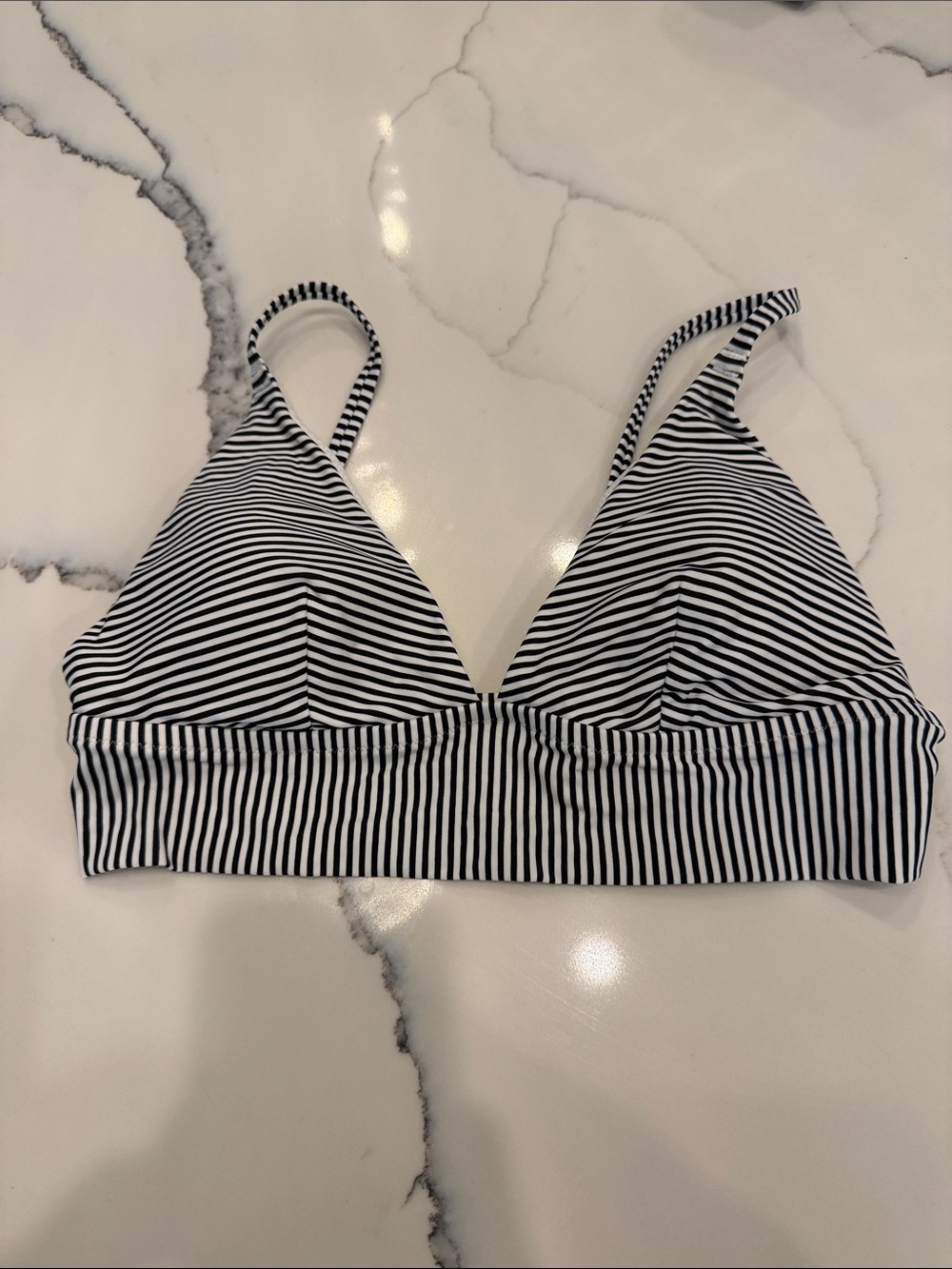 Aerie striped triangle bikini top